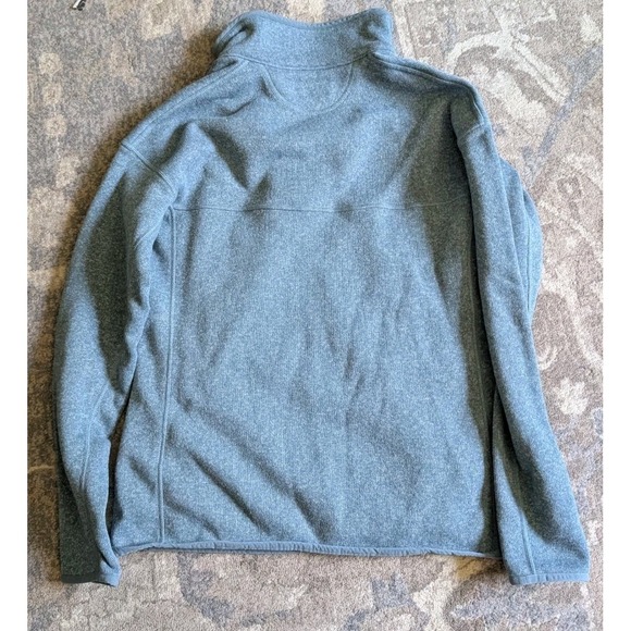 Patagonia women's size M 1/4 snap Better Sweater Marsupial Pullover Blue Logo - Picture 11 of 12